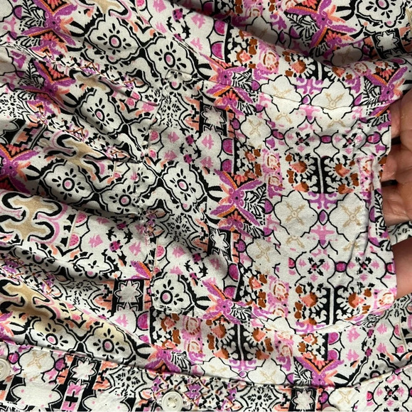 Maeve Anthropologie Womens XS Islet Roll Tab Button Down Boho Long Sleeve Top - Picture 4 of 8